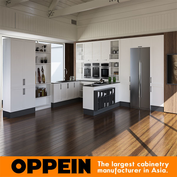 Indonesia High Quality Solid Wood Kitchen Cabinets (OP15-S14)