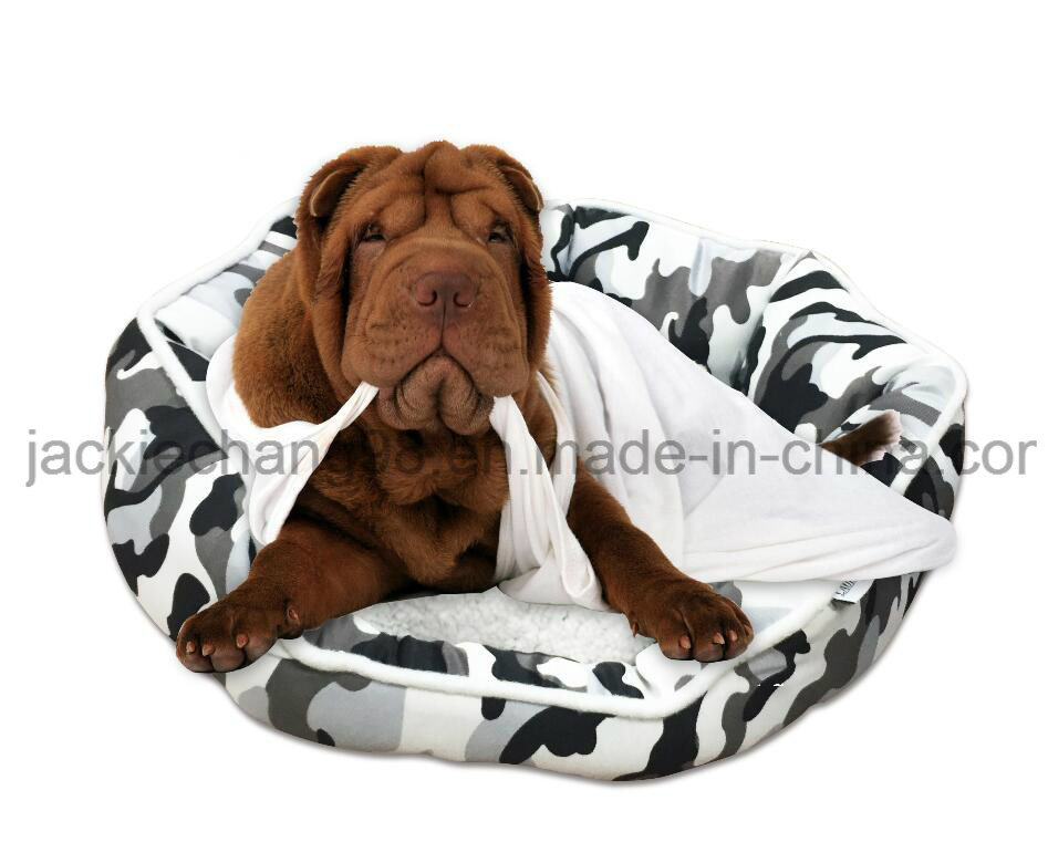 Octagnoal Camouflange Printed Dog Bed