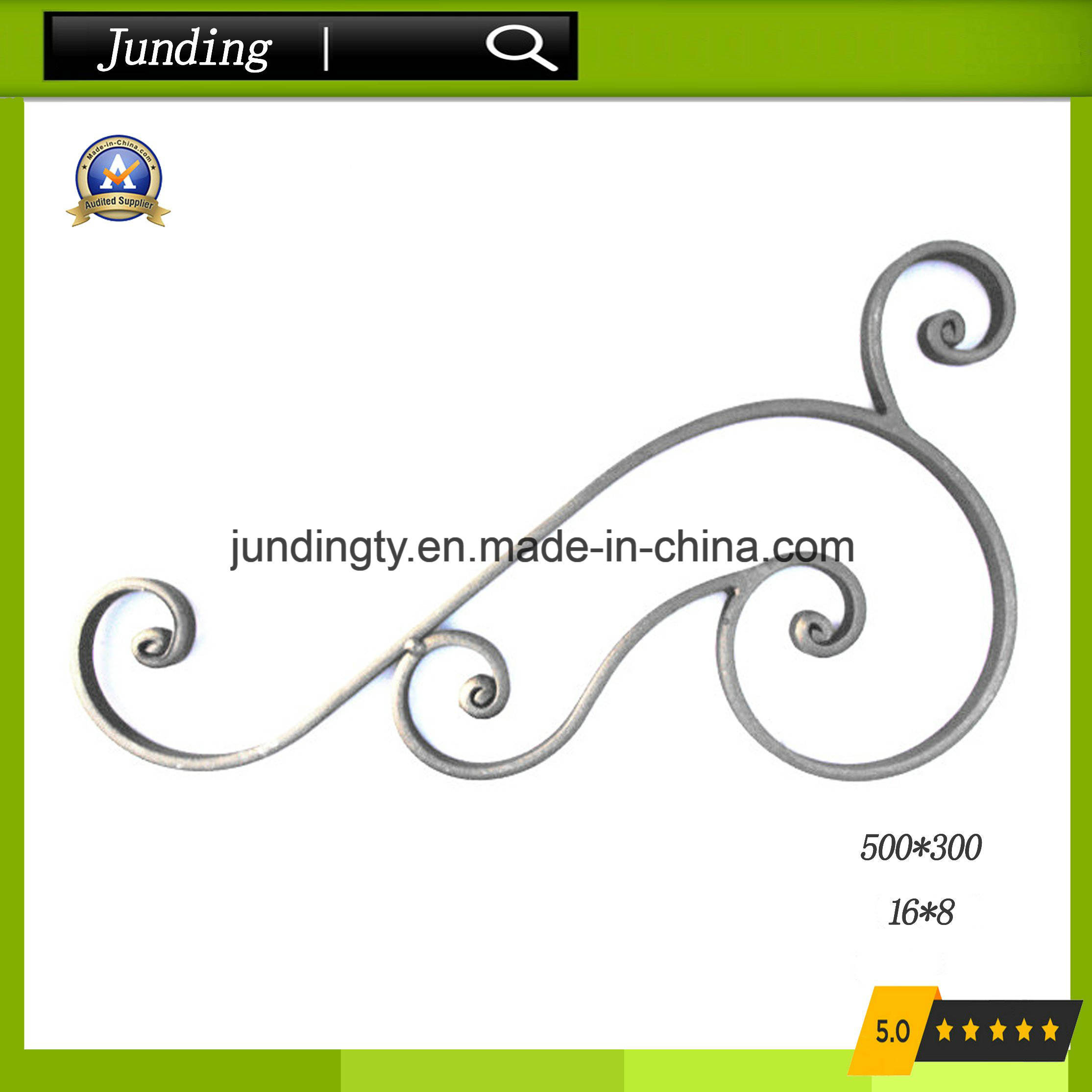 Architectural Wrought Iron Gate Scroll Top for Decoration