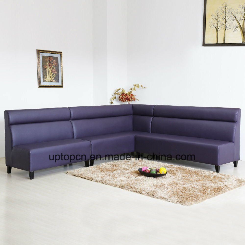 (SP-KS242) Custom Leather Long Corner Banquette Sofa for Restaurant