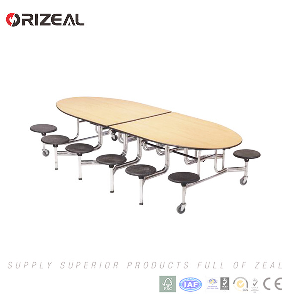 Orizeal Folding Mobile Cafeteria Table