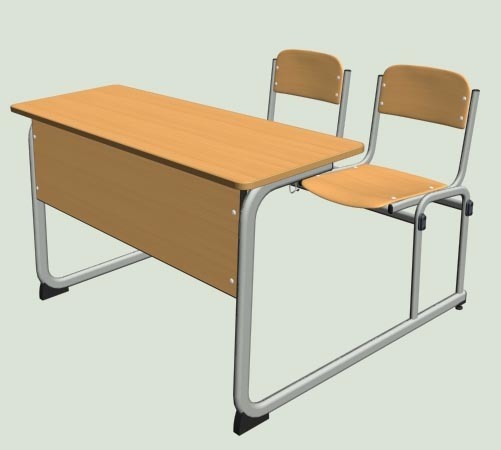 High Quality Wooden Double Desk & Chair (SF-28D)