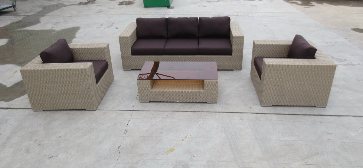 Luxury Outdoor Patio Rattan/Wicker Sofa Set, Garden Furniture Sofa Set