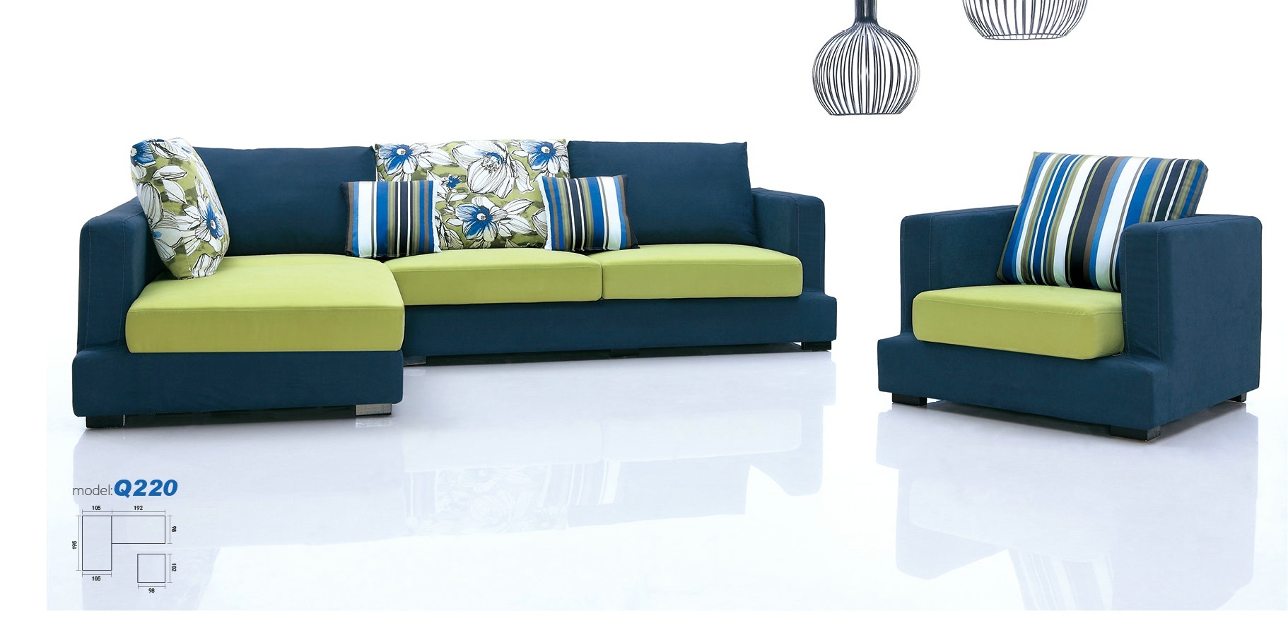Hot Fabric Modern Sectional Sofa
