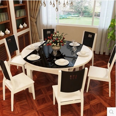 Good Quality of Dinner Table with Tempered Glass on Top