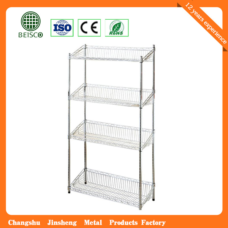 Hot Selling Js-Ws09 Metal Wire Storage Shelving with High Quality