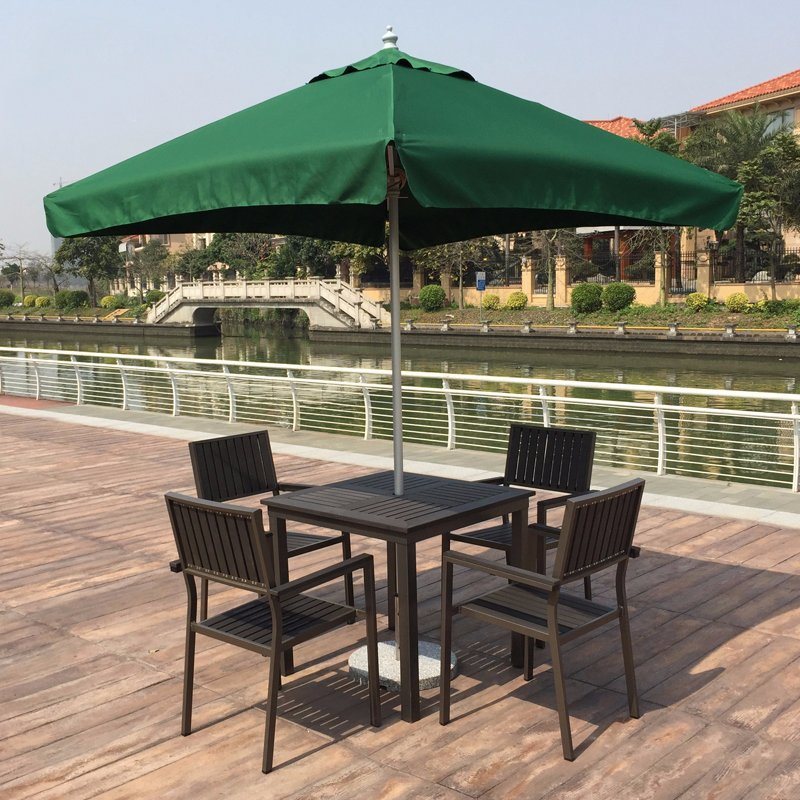 Modern Hotel Office Home Garden Aluminum Polywood Outdoor Patio PS Plasticwood Dining Table and Chair (J803)