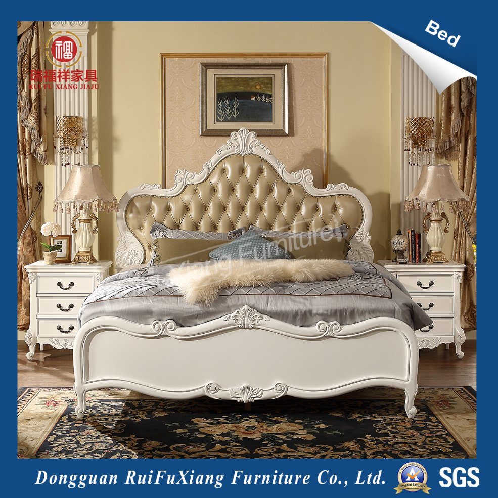 B268 Ruifuxiang White Luxury Leather Bed with King Size
