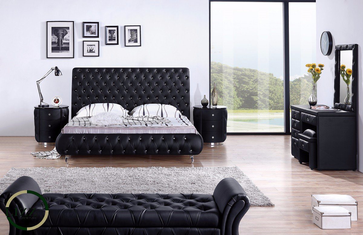 Chesterfield Modern Double Bed for Hotel Furniture