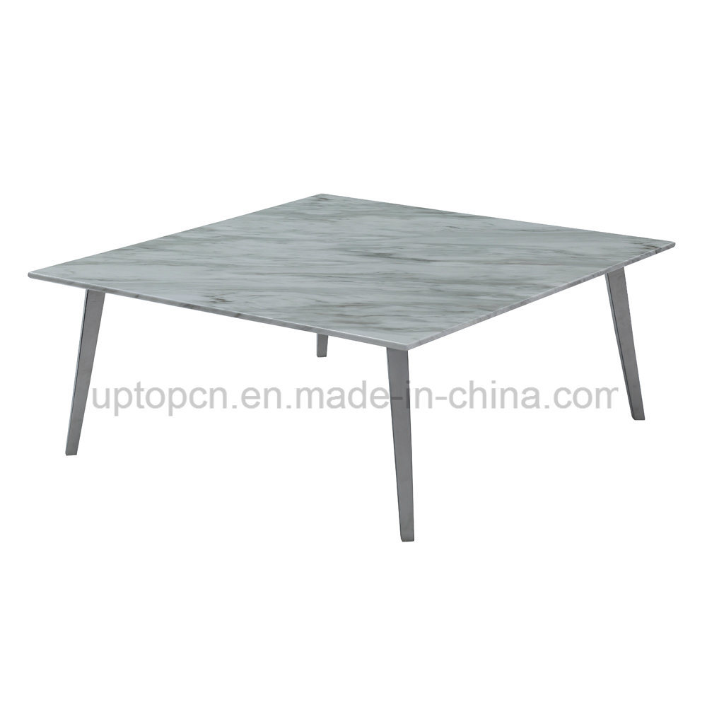 Modern Square Marble Cafe Restaurant Table with Metal Leg (SP-GT440)