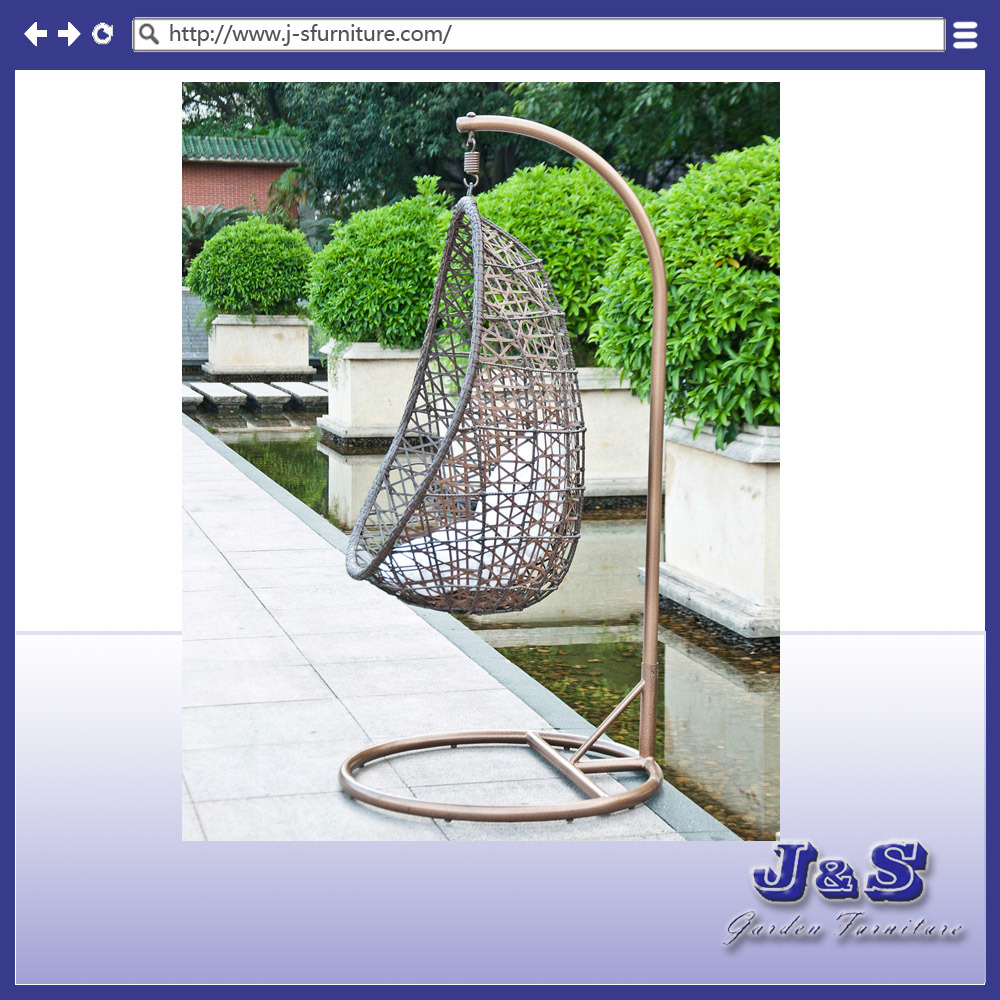 Rattan Patio Hanging Swing Garden Chair Set, Wicker Outdoor Furniture (J4308)
