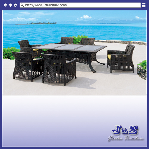 Home Outdoor Patio Dining Furniture Set, Garden Deck Rattan Chair & Table (J414)