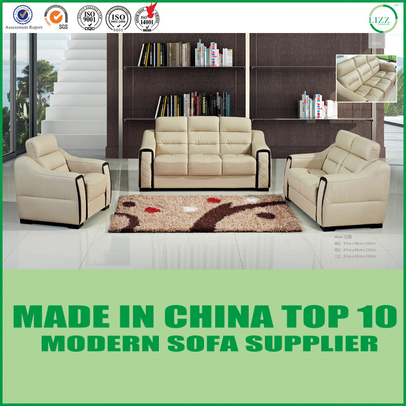European Modular Furniture Upholstery Living Room Leather Sofa 1+2+3