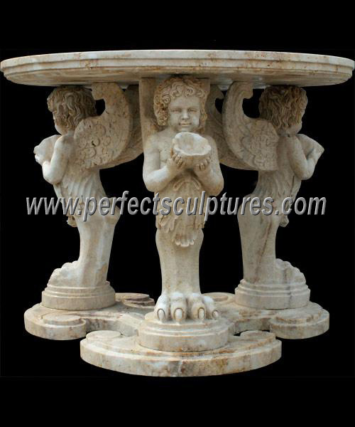 Carved Stone Marble Table for Antique Home Decoration (QTB046)