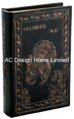 Decorative Antique Vintage Emboss PU Leather/MDF Wooden Storage Book Box