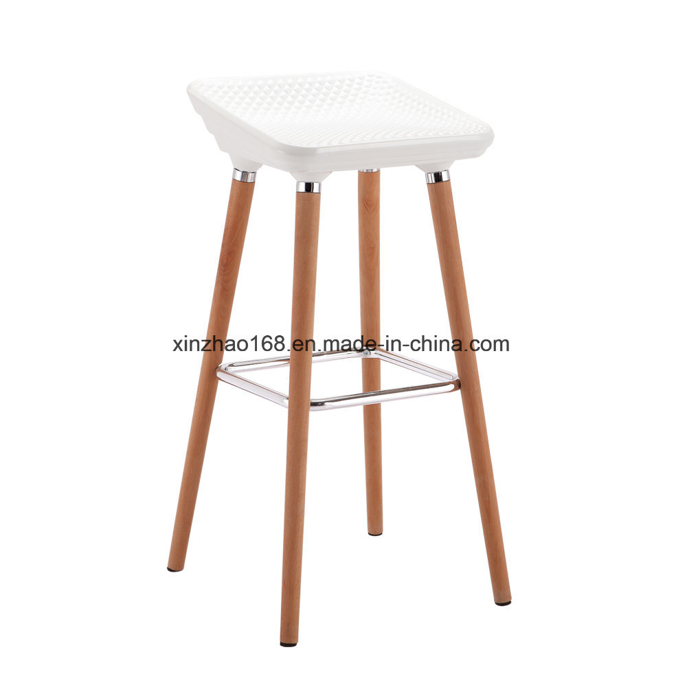 Cheap Modern Design Chair Replica Plastic Dining Chair with Wooden Legs