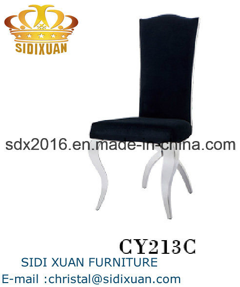 Modern Style Hotel Stainless Steel Fabric PU Dining Chair for Home Furniture