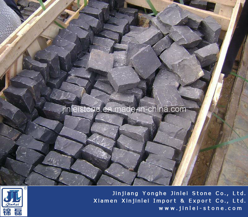 Zhangpu Black Basalt Granite Paving Stone / Cobble Stone / Cubestone