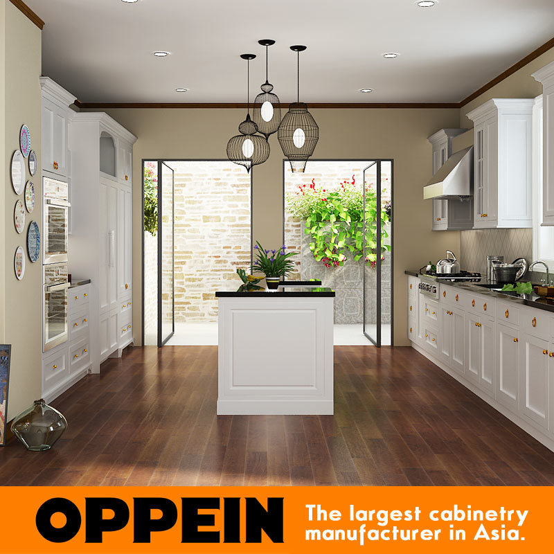 Oppein Euro White Lacquer Gallery Kitchen Furniture (OP15-L19)