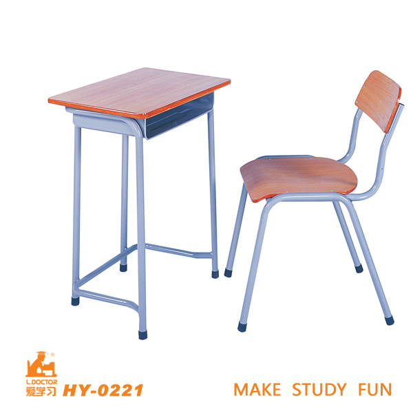 Wooden and Steel Frame Desk Chair for High College
