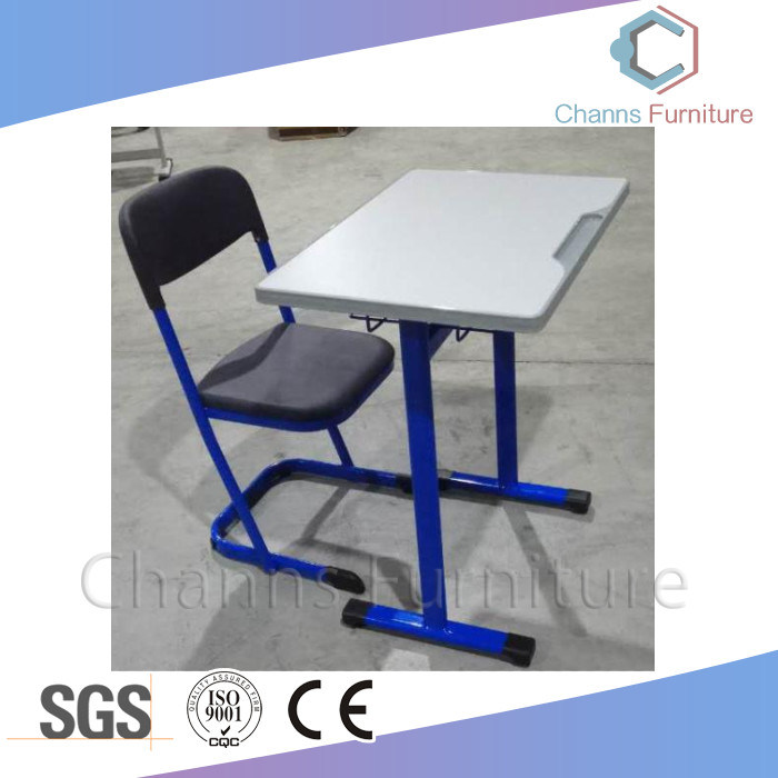 School Furniture MDF Straight Shape Student Desk with Blue Legs Chair (CAS-SD1803)