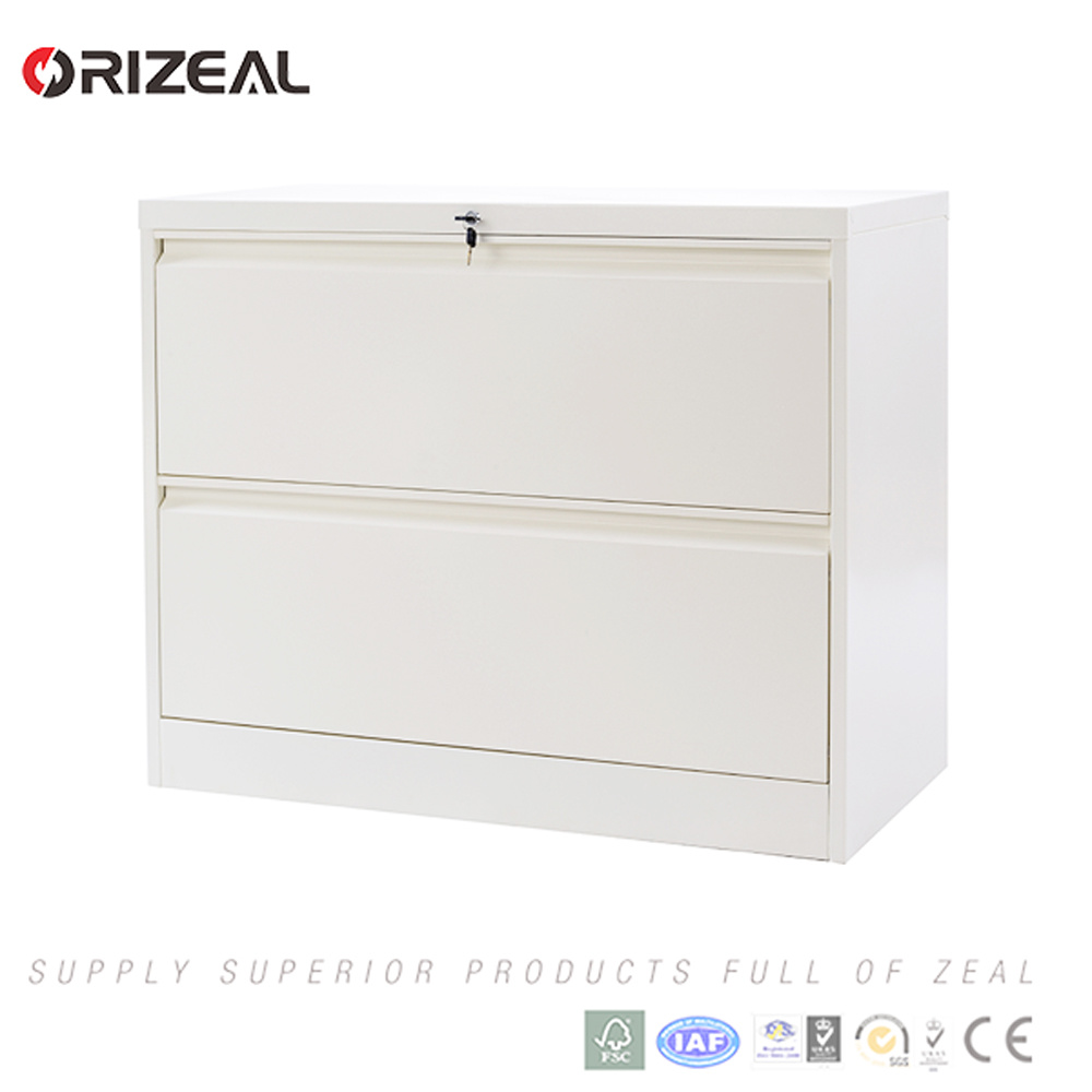 Orizeal 2 Drawer Vertical Lateral Filing Cabinet with Anti Titled Lock (OZ-OSC033)