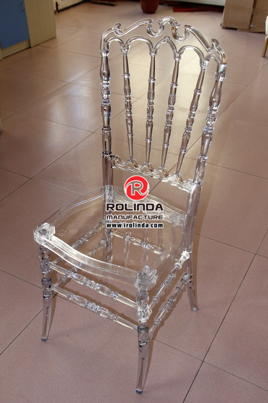Transparent Clear Crystal PC Resin Plastic Wedding Royal Chiavari Chair