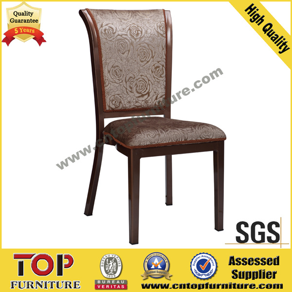 Hotel Imitate Wood Classy Back Metal Dining Chair