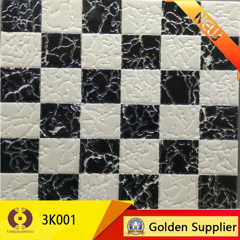 Black White Polished Crystal Porcelain Floor Wall Tile Decoration (3K001)