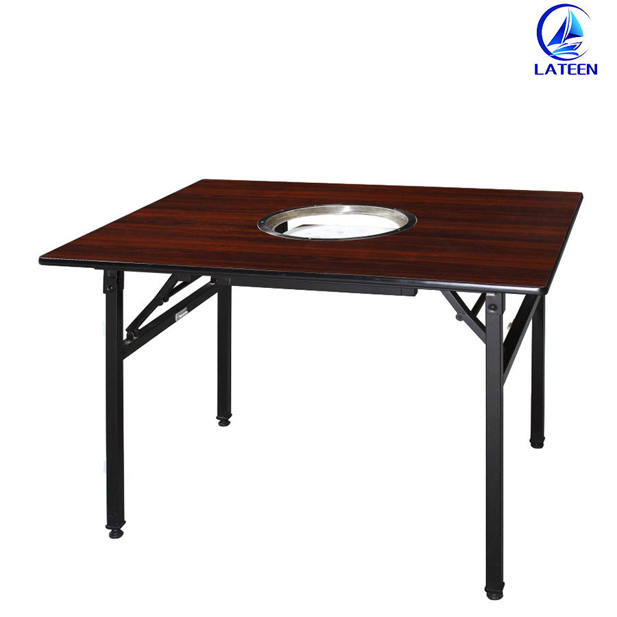 Durable Plywood Dining Room Metal Leg Table