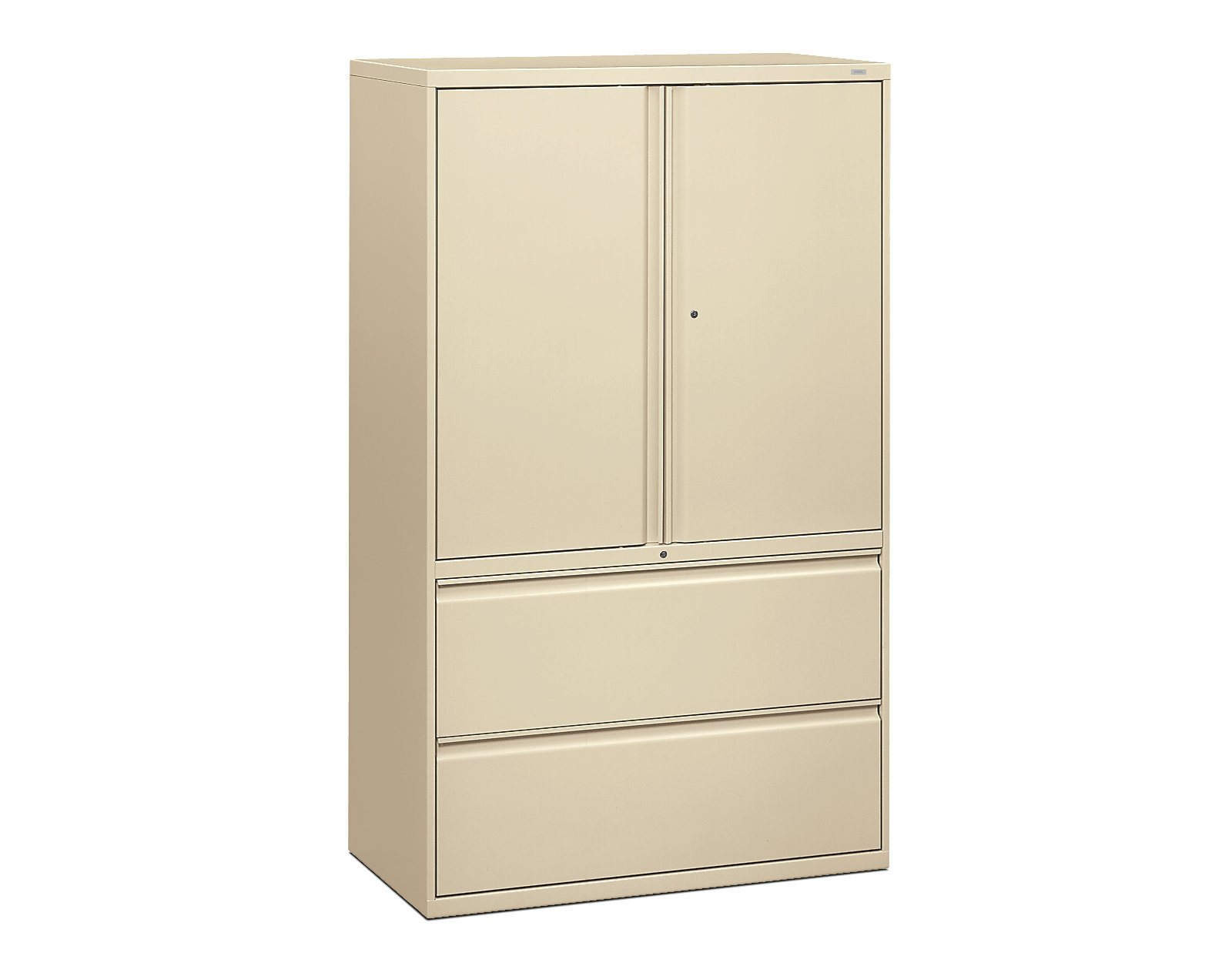Baige Color up Cabinet and Down Lateral File 2 Drawer Cabinet