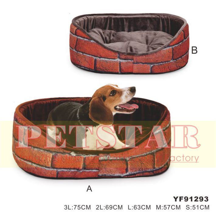 The Red Brick Pattern with Soft Plush Pet Beds Yf91293