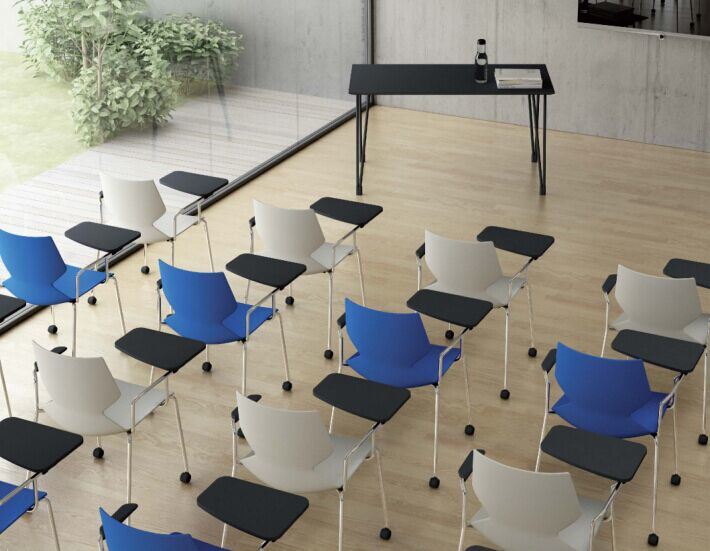 High Quality Movable Plastic Office Chair with Writing Board