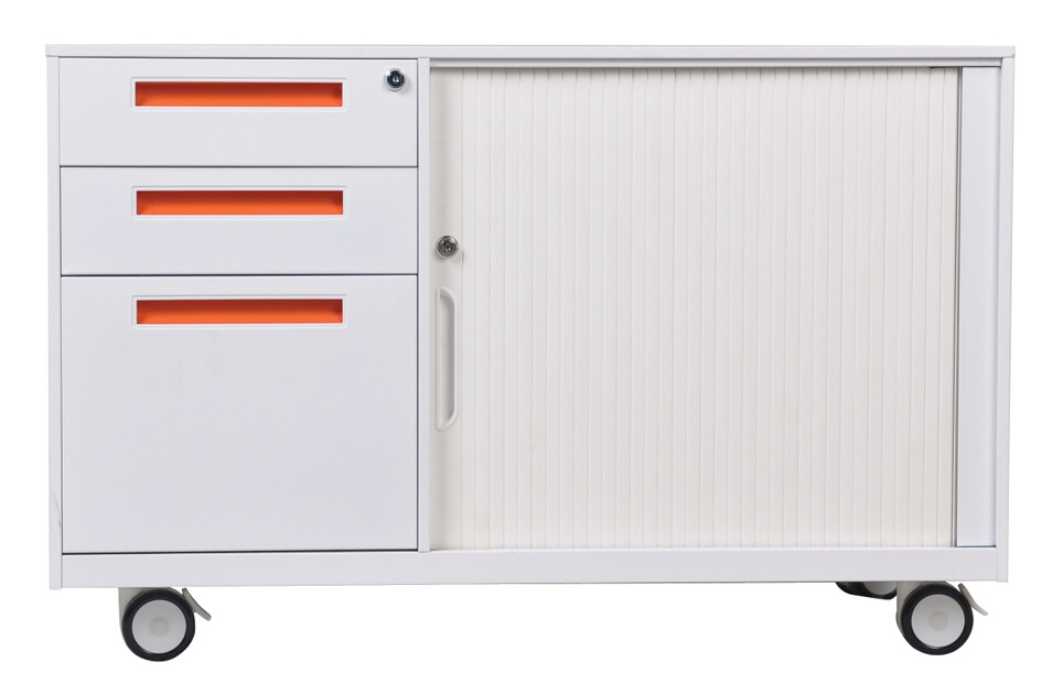 Large Storage Space Modern Office Metal Mobile Caddy Cabinet