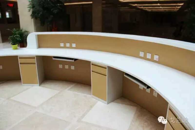 White Pure Reception Counter Table Design for Hospital