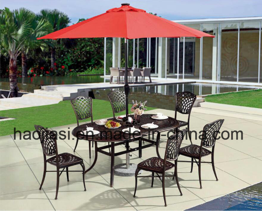 Outdoor /Rattan / Garden / Patio/ Hotel Furniture Cast Aluminum Chair & Table Set (HS 3181C&HS6130DT)