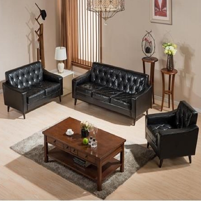 Modern Simple Hotel Living Room Leather Sofa