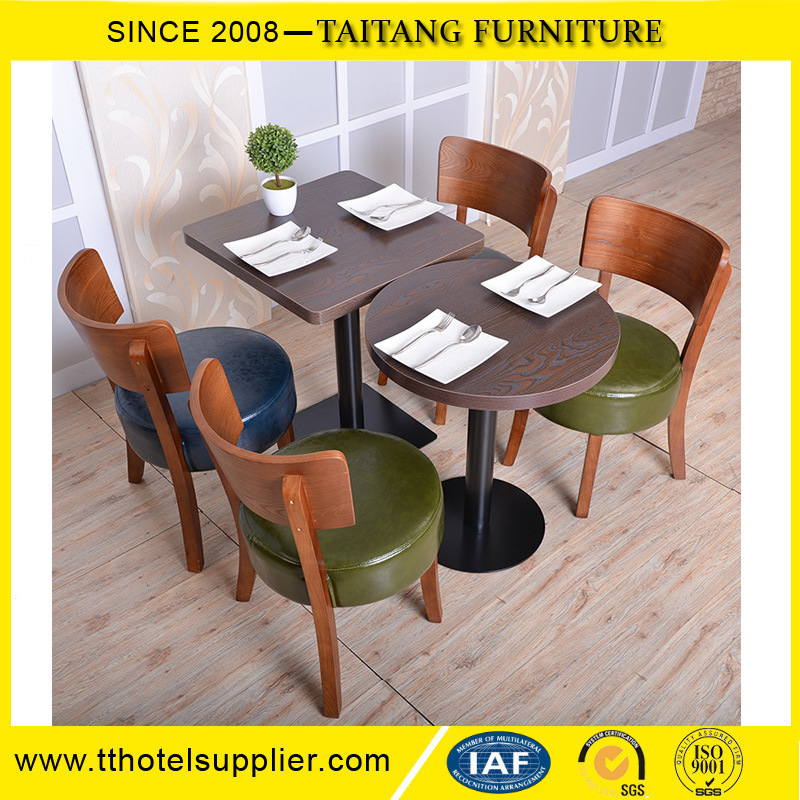 Top Grade Wood Restaurant Dining Table and Chair