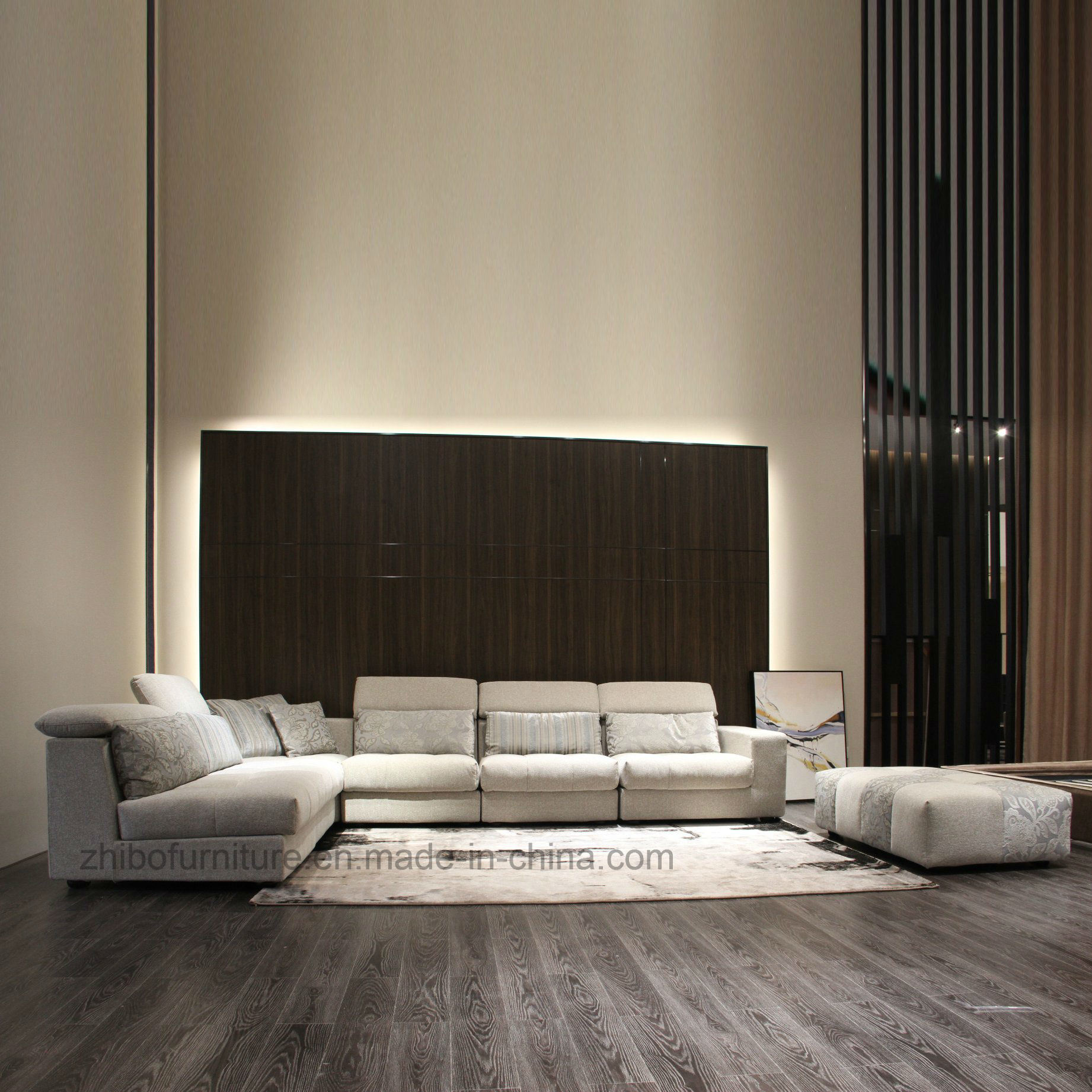 Fabric Corner Sofa for Living Room Furniture with Big Cbm
