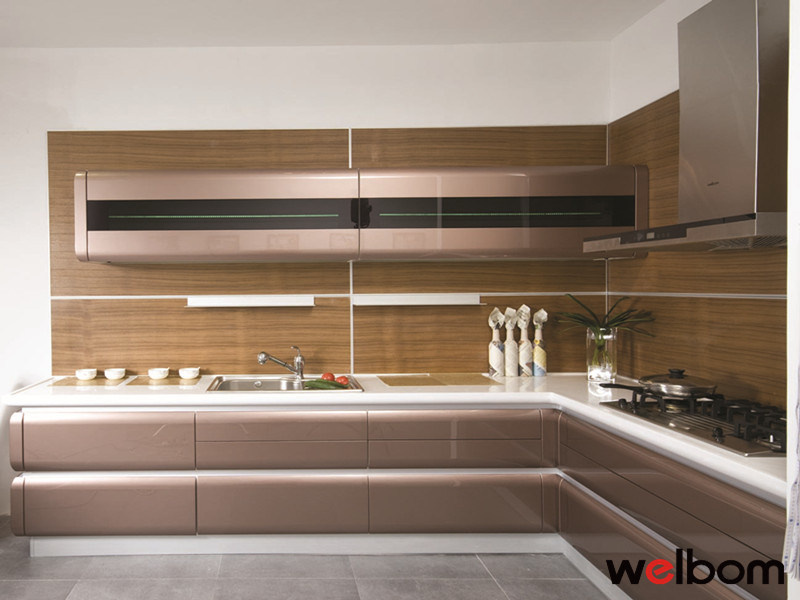 2015welbom Modern Lacquer MDF Kitchen Cabinet with ISO Standard