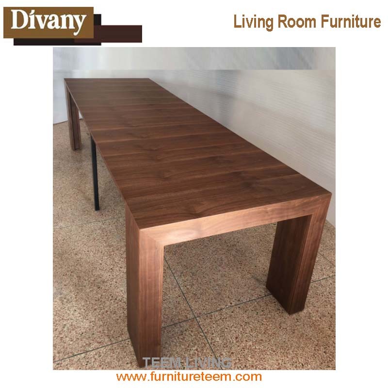 Rectangle MDF Solid Wood Folding Dining Table