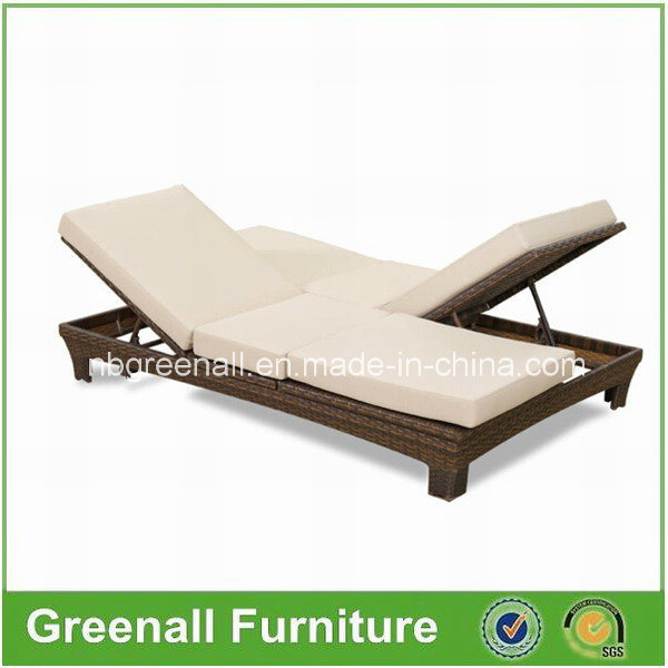 Benchcraft Outdoor Rattan Chaise Lounge, Double Wicker Sunlounger