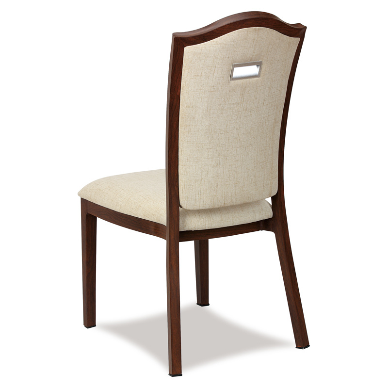 Stackable Hotel Restaurant Metal Leather Dining Chairs