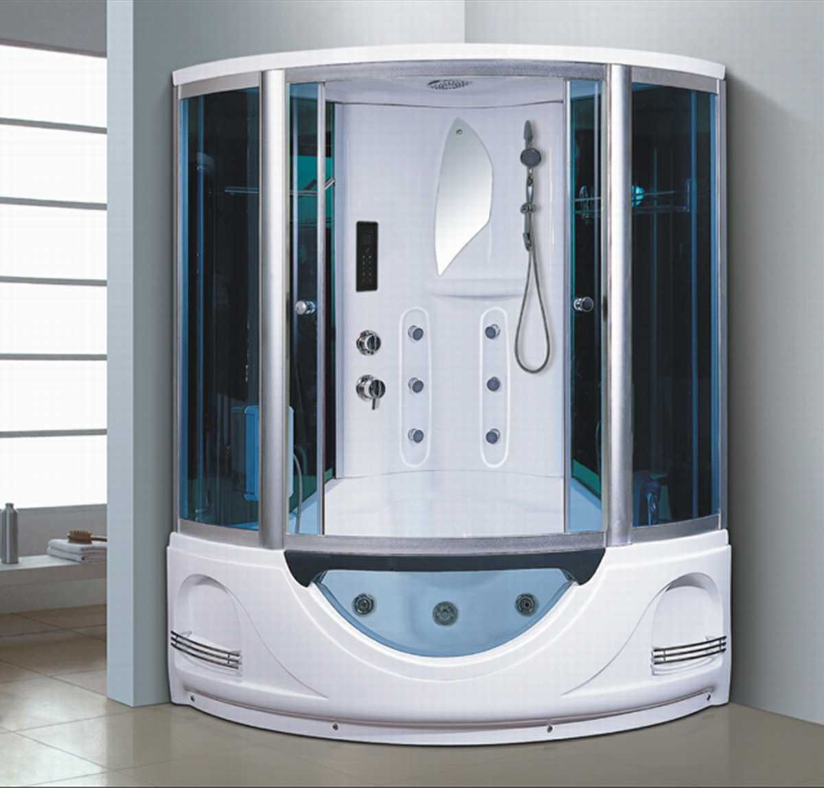 1350mm Sector Steam Sauna with Jacuzzi and Shower (AT-G8846)