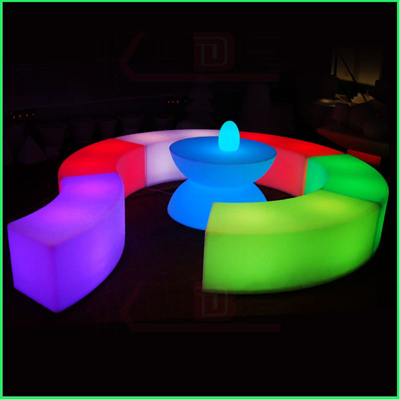 Colorful Changing Bar Furniture Free Combination LED Bend Stool