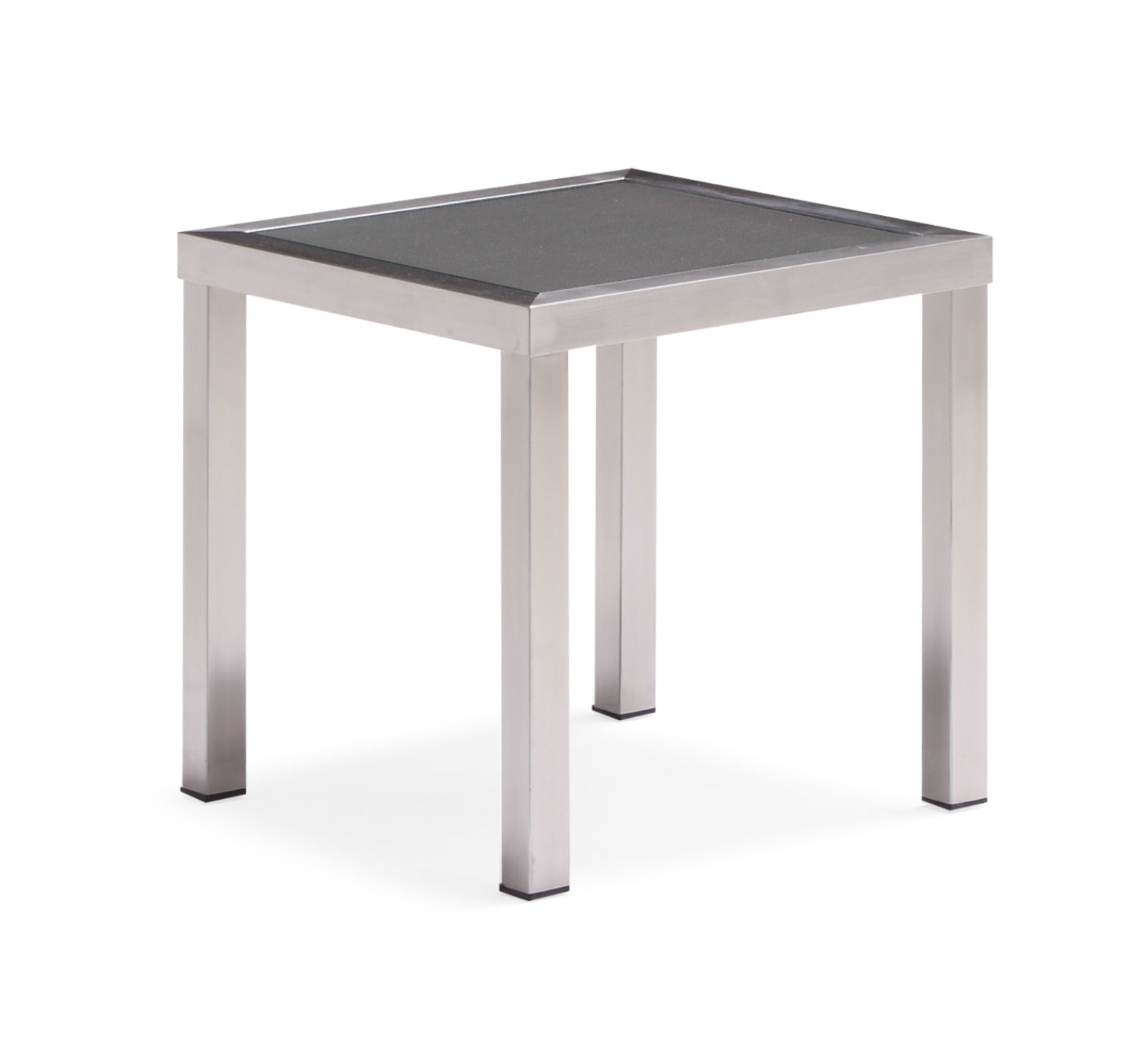 Outdoor End Table with Glass and Mesh Top