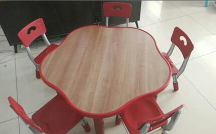 School Furniture Study Rectangle Plastic Kindergarden Table Plum Flower Table