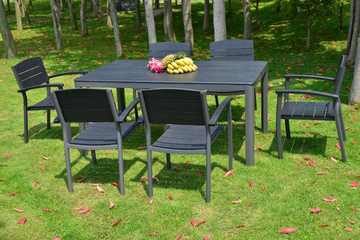 100% Plastic Wood for Outdoor Furniture Park Furniture with Table