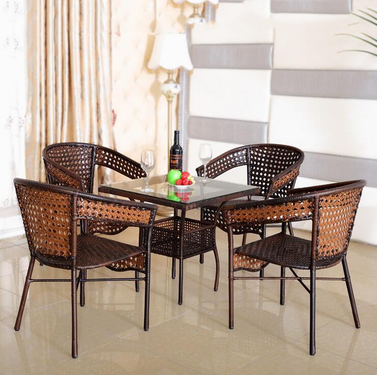 Cheap Outdoor Coffee Shop Dining Table Sets, Rattan Tables and Chairs (Z345)