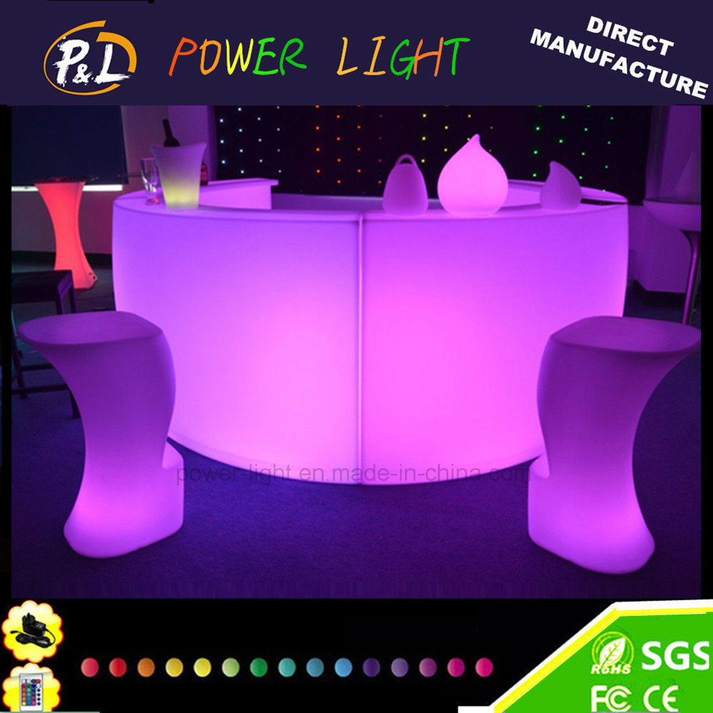 Plastic Color Changing Full Round LED Curved Bar Counter